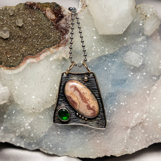 Rhodochrosite 925 Sterling Silver Pendant
