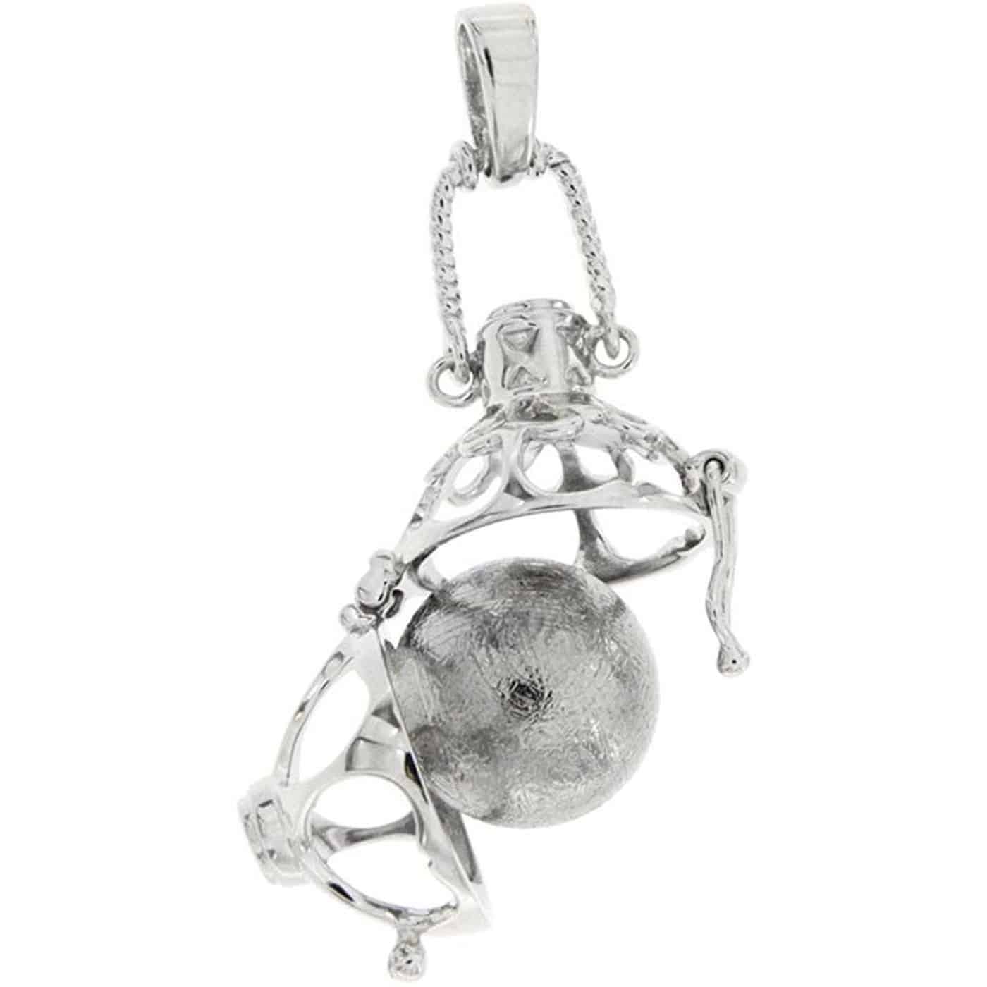 Starborn Moldavite & Muonionalusta Meteorite Pendant in Sterling Silver