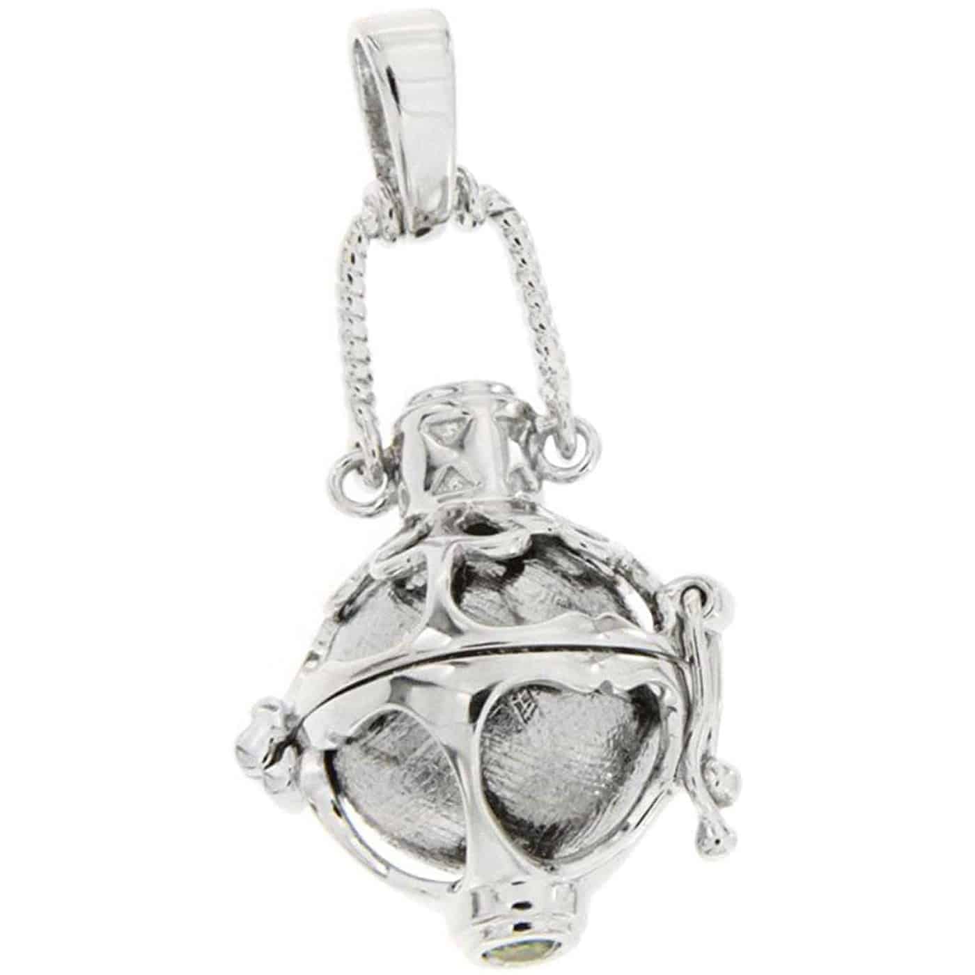 Starborn Moldavite & Muonionalusta Meteorite Pendant in Sterling Silver