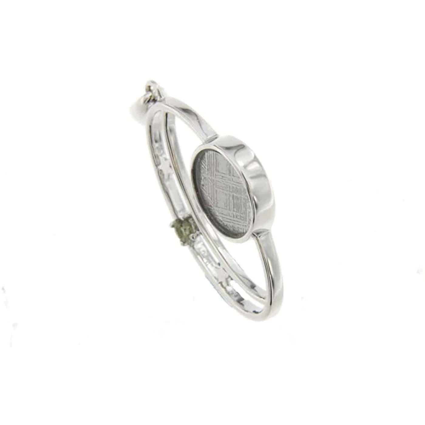 Starborn Moldavite & Muonionalusta Meteorite Pendant in Sterling Silver