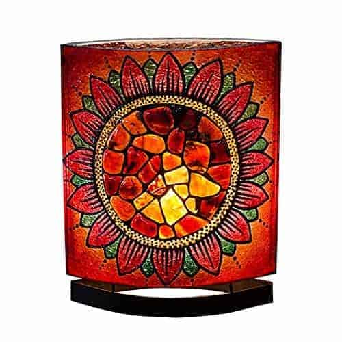 Sumatra Amber Sunflower Table Lamp with LED Bulb