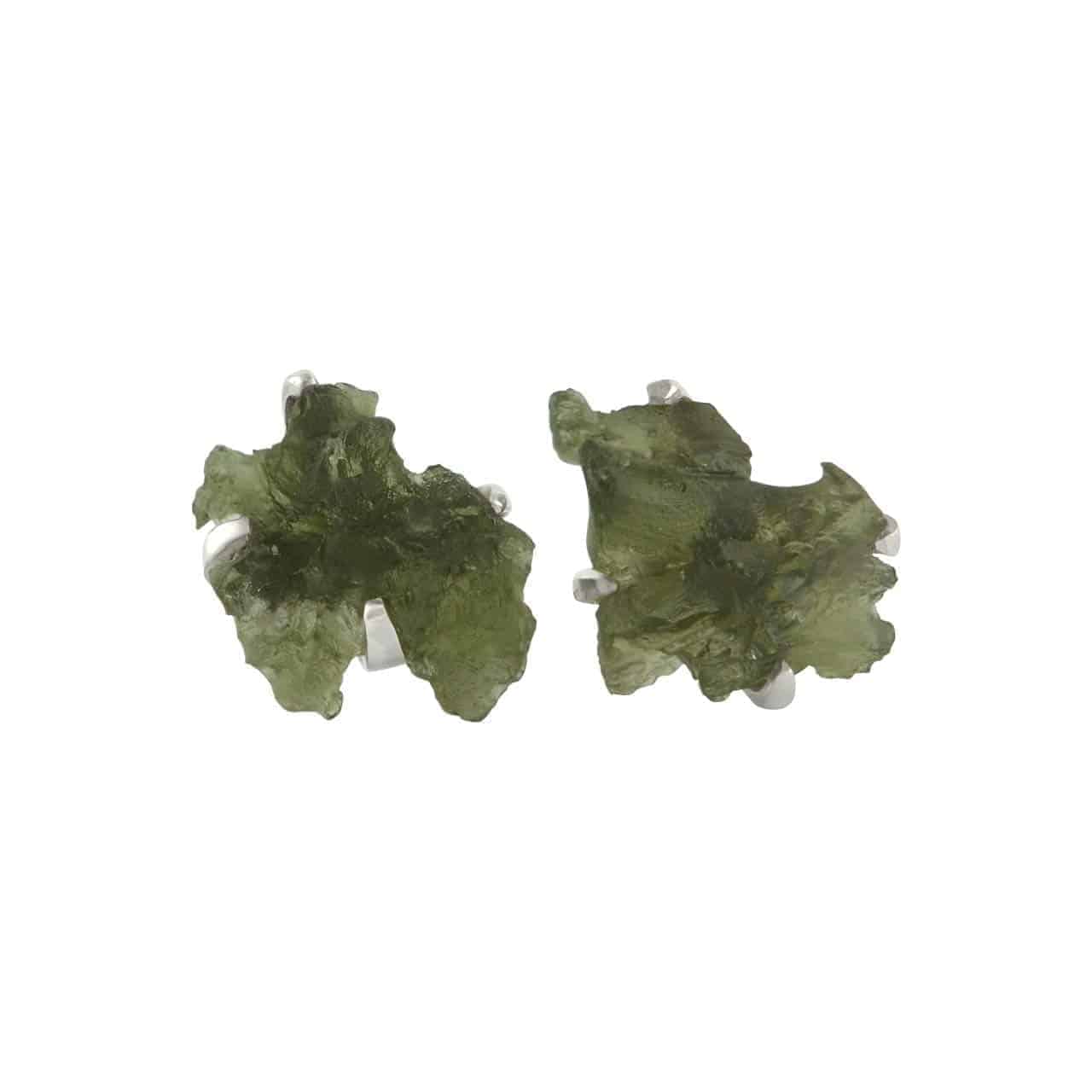 Starborn Rough Moldavite Sterling Silver Post Earrings
