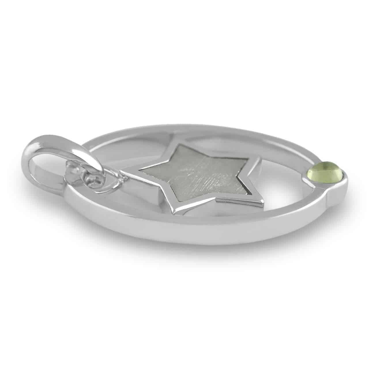 Starborn Moldavite and Muonionalusta Star Pendant in Sterling Silver