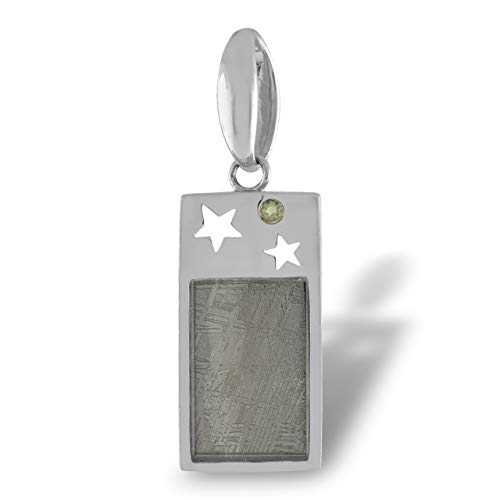 Starborn Muonionalusta Meteorite & Moldavite Star Pendant in Sterling Silver