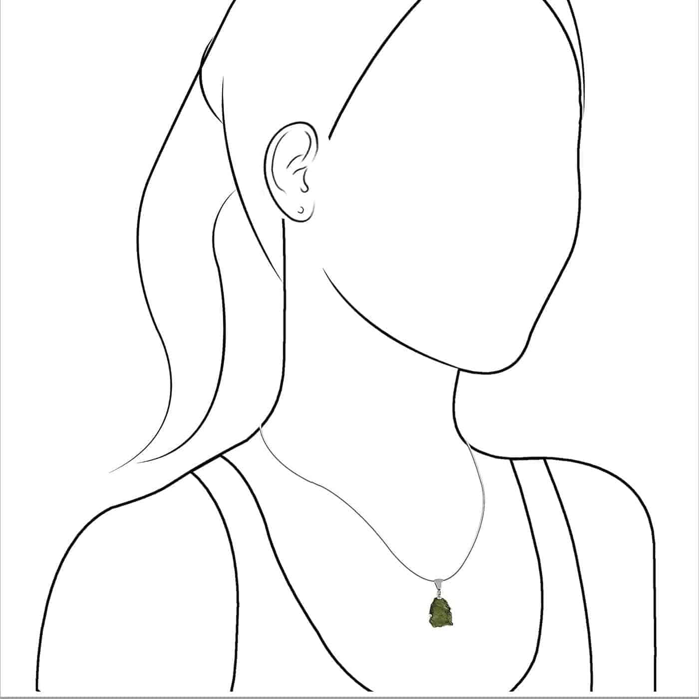 Starborn Natural Rough Moldavite Prong Set Pendant in Sterling Silver (20-30ct)