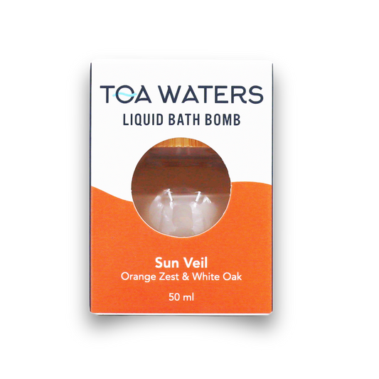 Sun Veil Liquid Bath Bomb - Orange Zest and White Oak