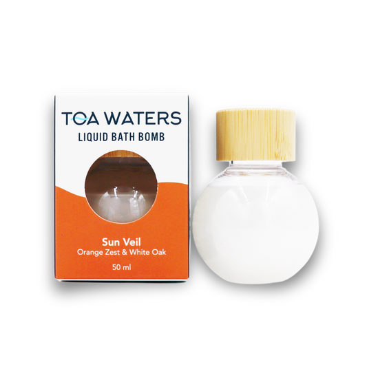 Sun Veil Liquid Bath Bomb - Orange Zest and White Oak