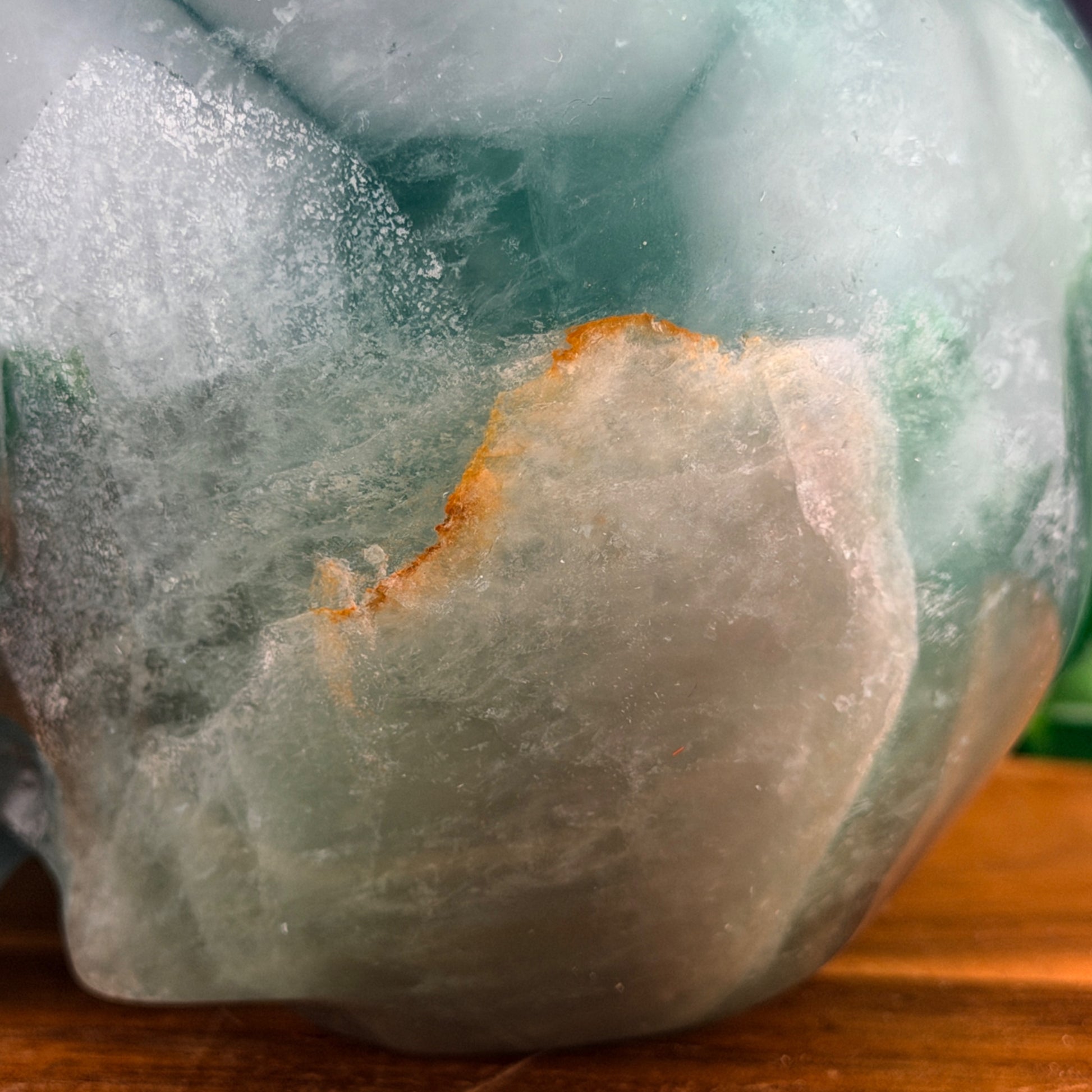 Green Rainbow Fluorite Skull