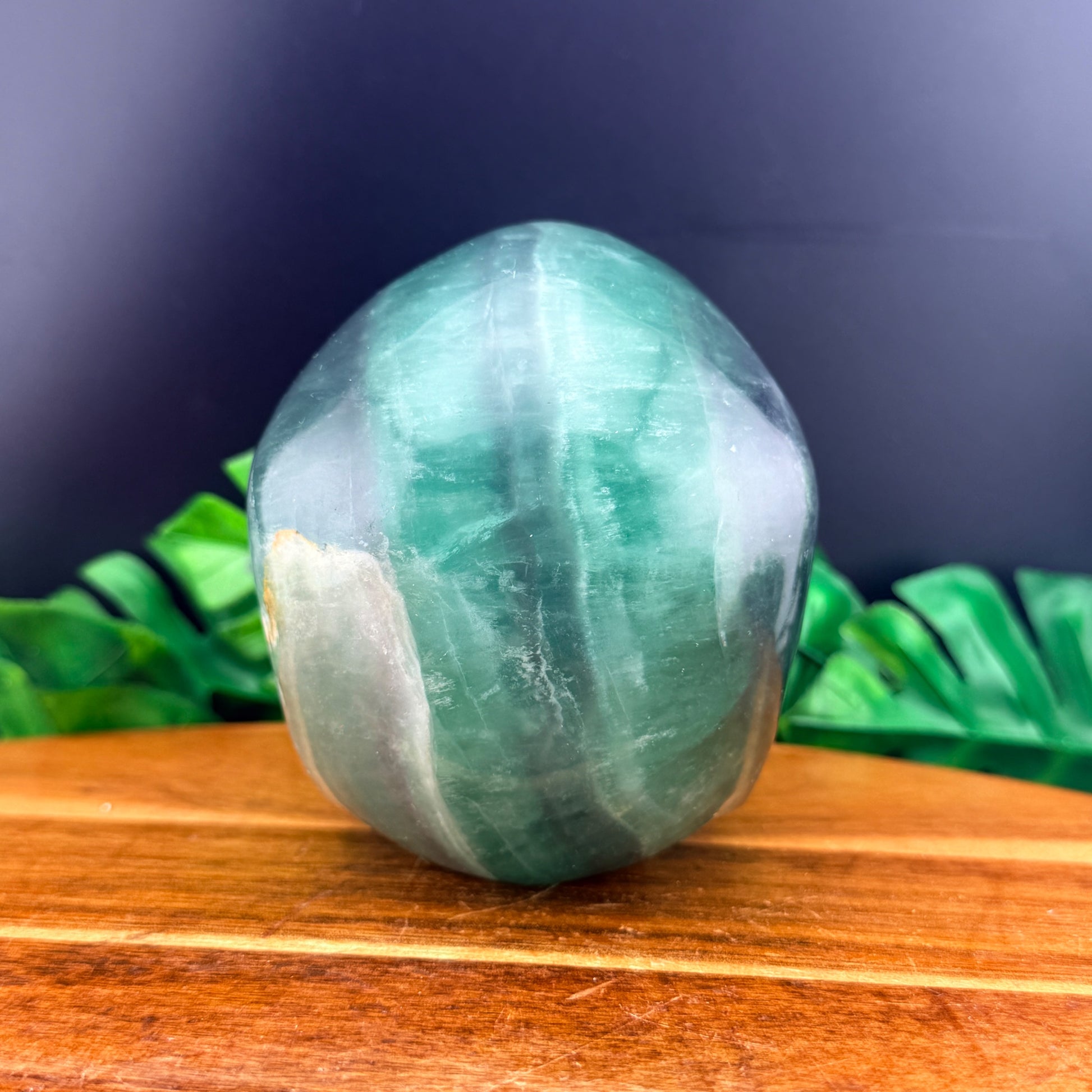 Green Rainbow Fluorite Skull