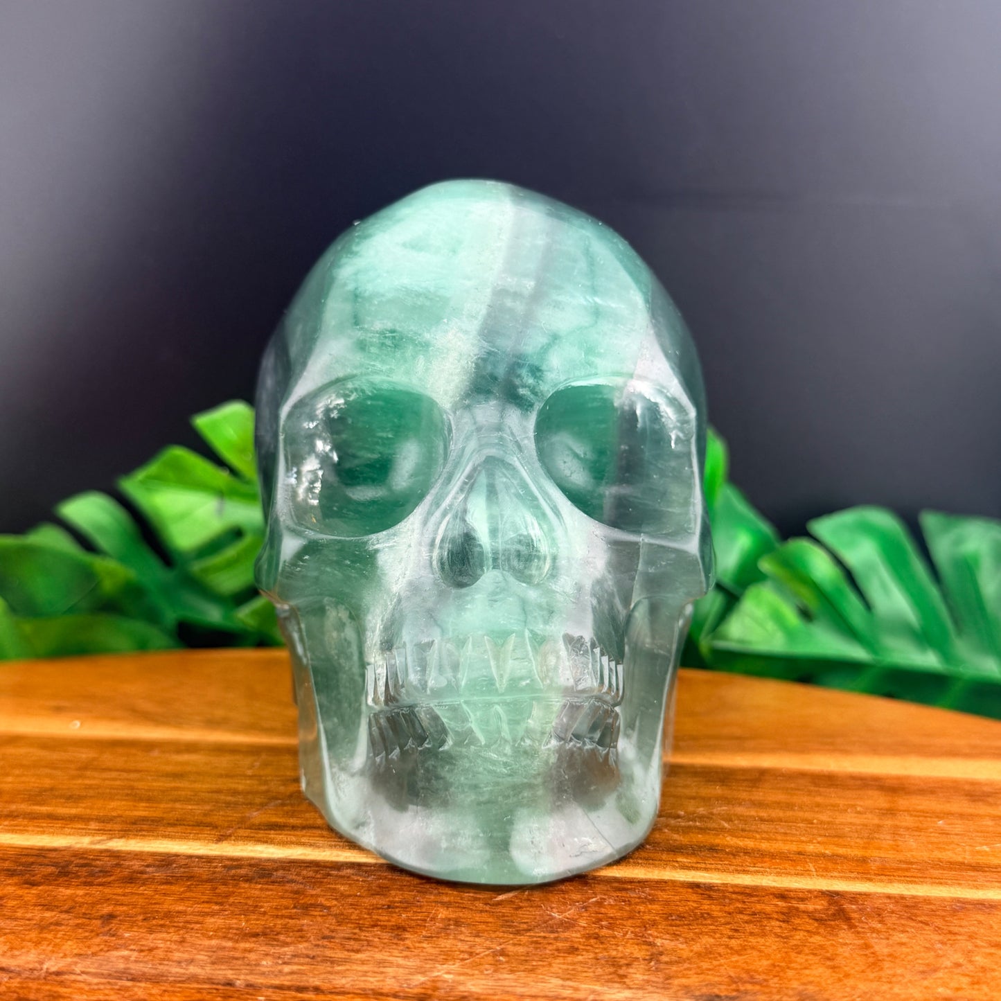 Green Rainbow Fluorite Skull