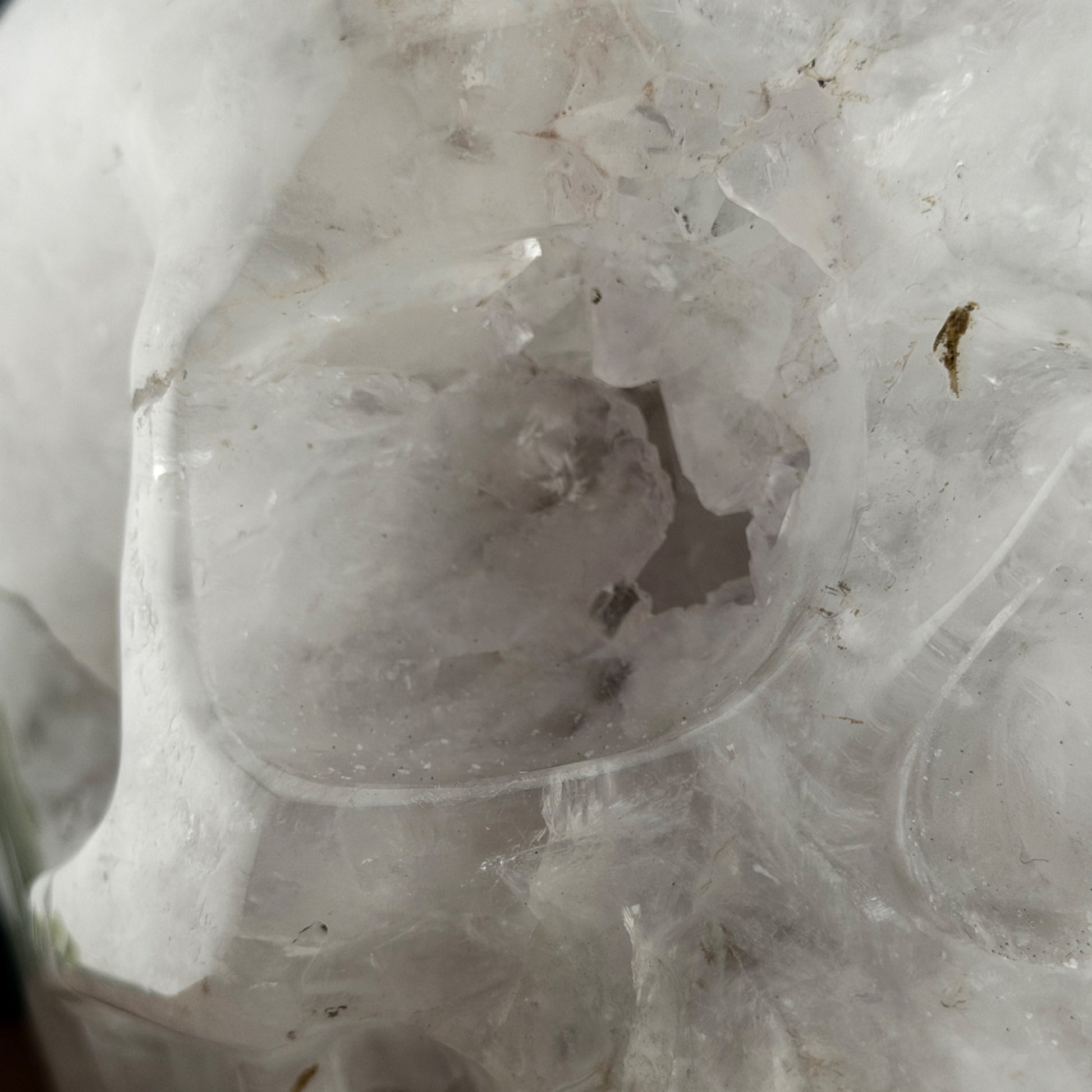 Druzy Agate with Quartz  XL Skull