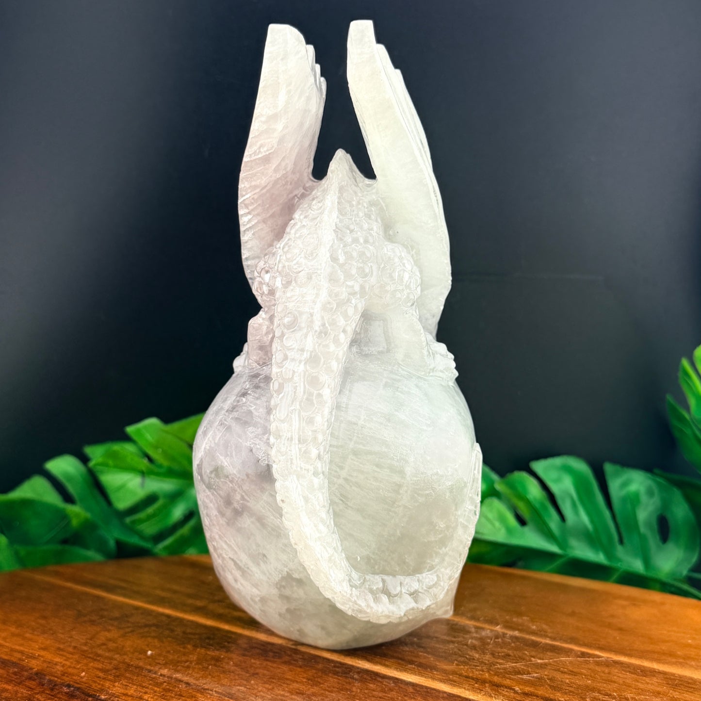 Yttrium Fluorite Dragon on Skull