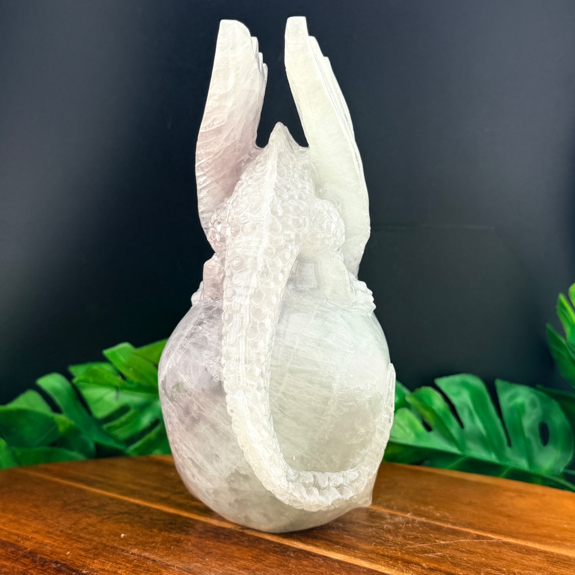 Yttrium Fluorite Dragon on Skull