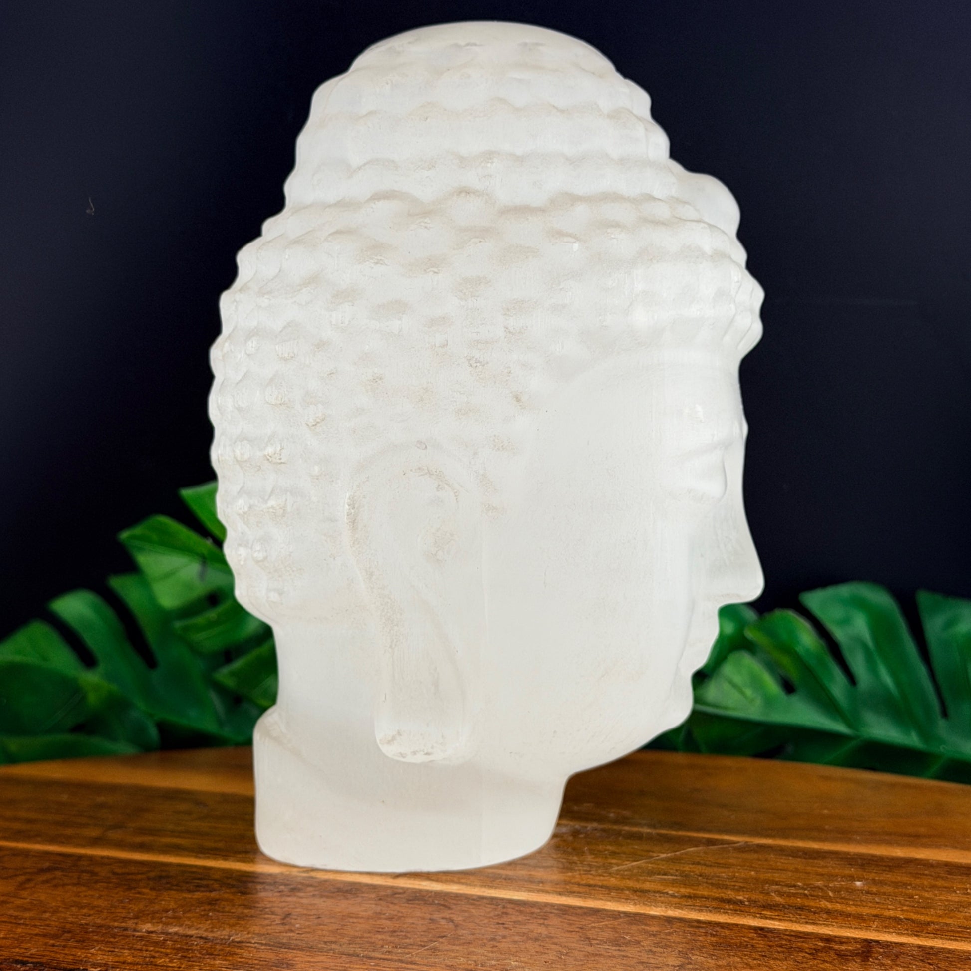 Satin Spar Buddha Bust