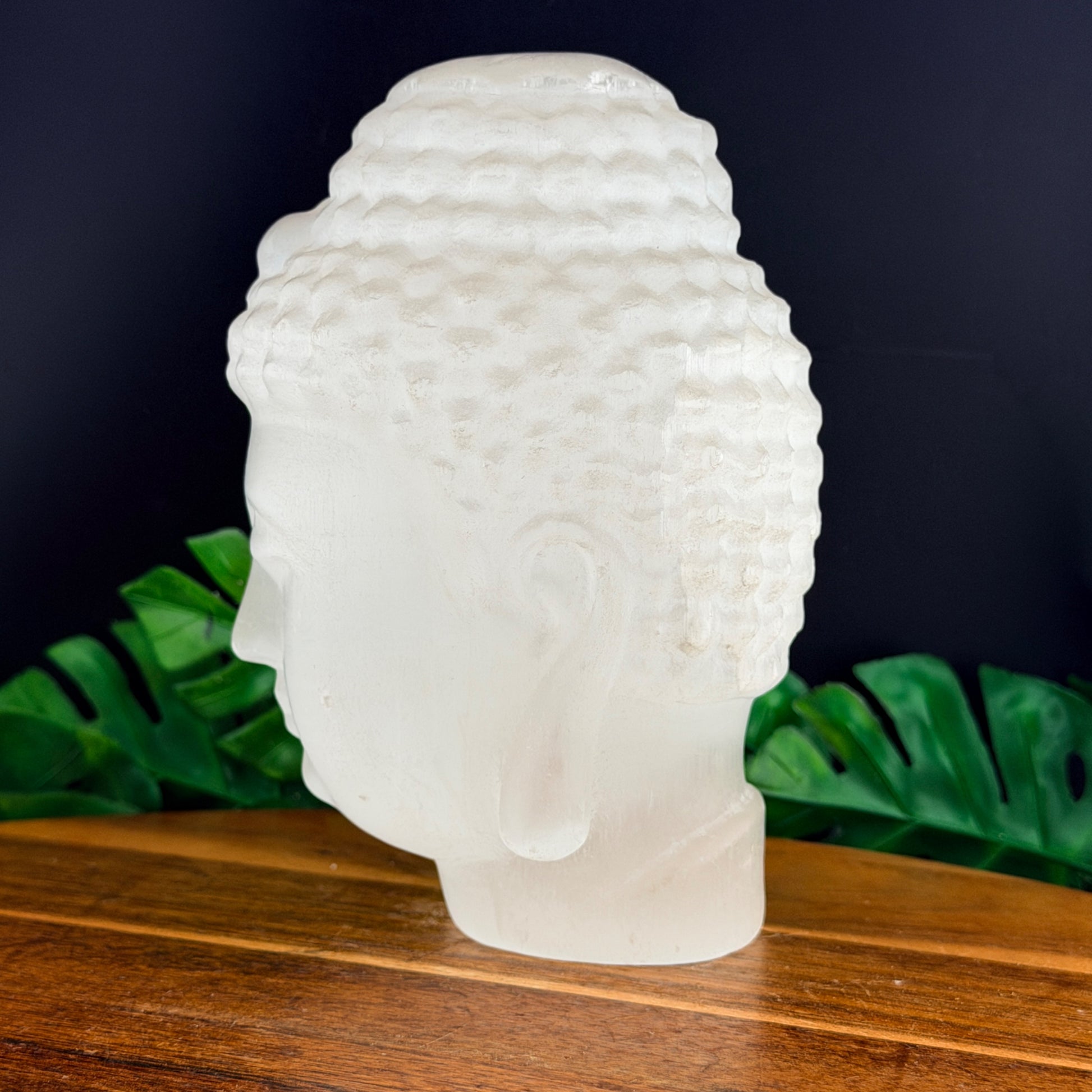 Satin Spar Buddha Bust