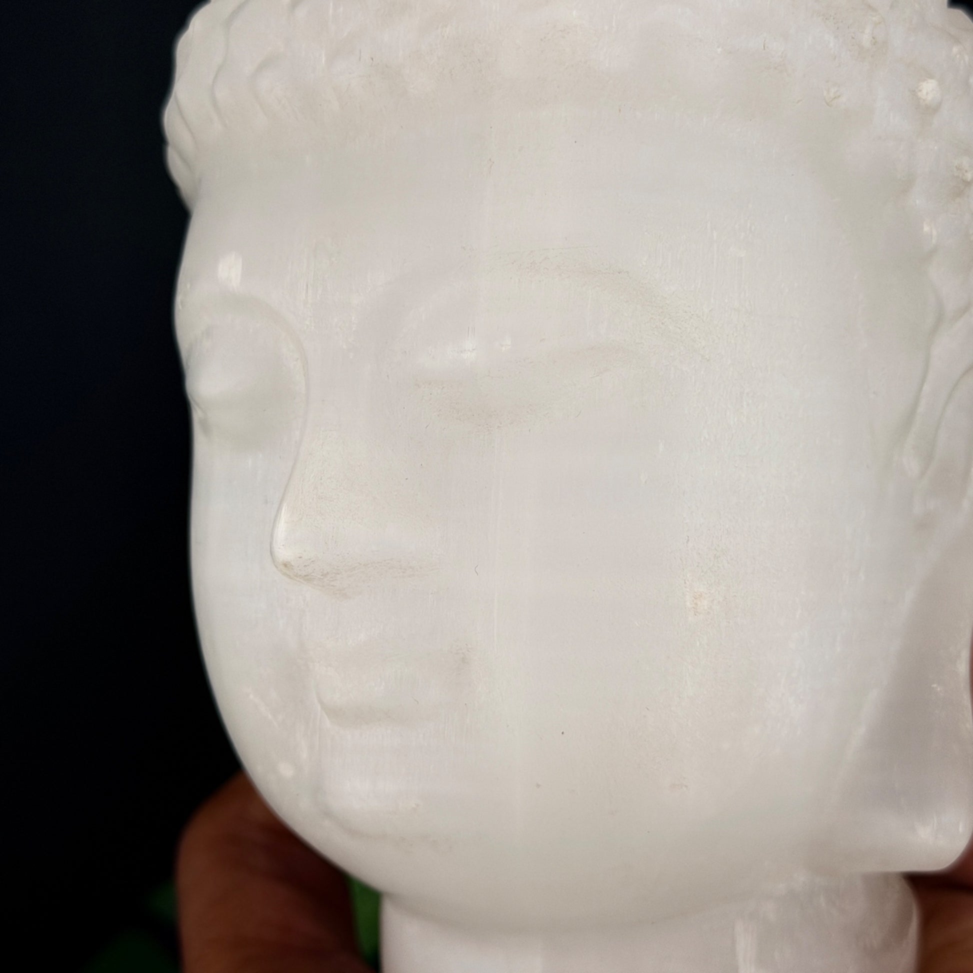 Satin Spar Buddha Bust