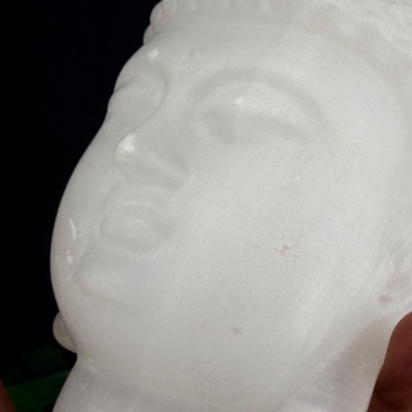 Satin Spar Buddha Bust