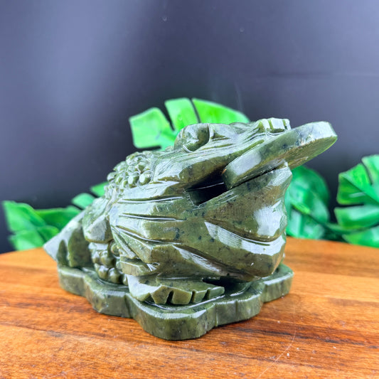 Green Jade Chinese Money Toad