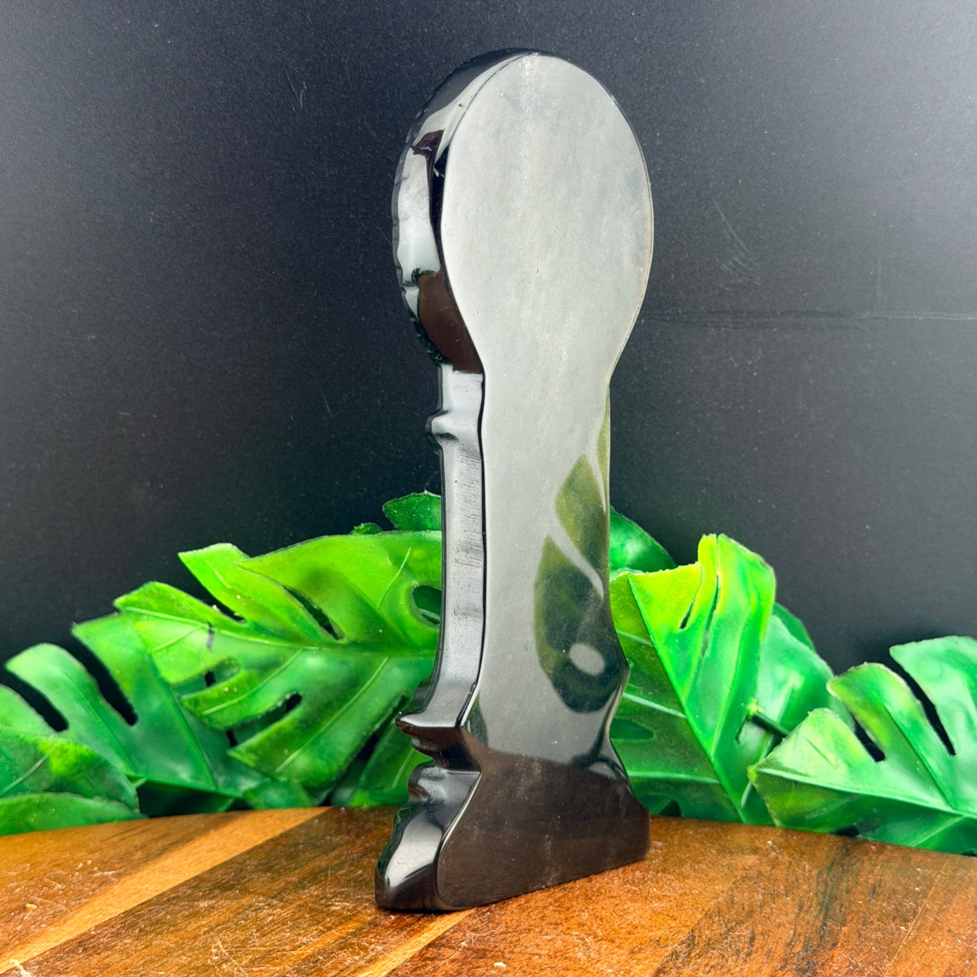 Silver Sheen Obsidian Hecate Goddess Carving