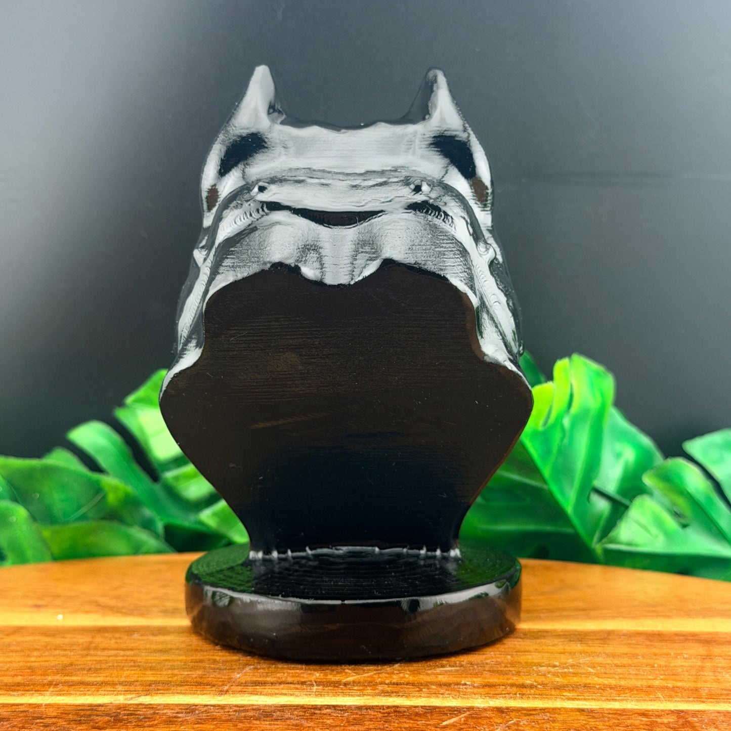 Black Obsidian Polished Bulldog Carving