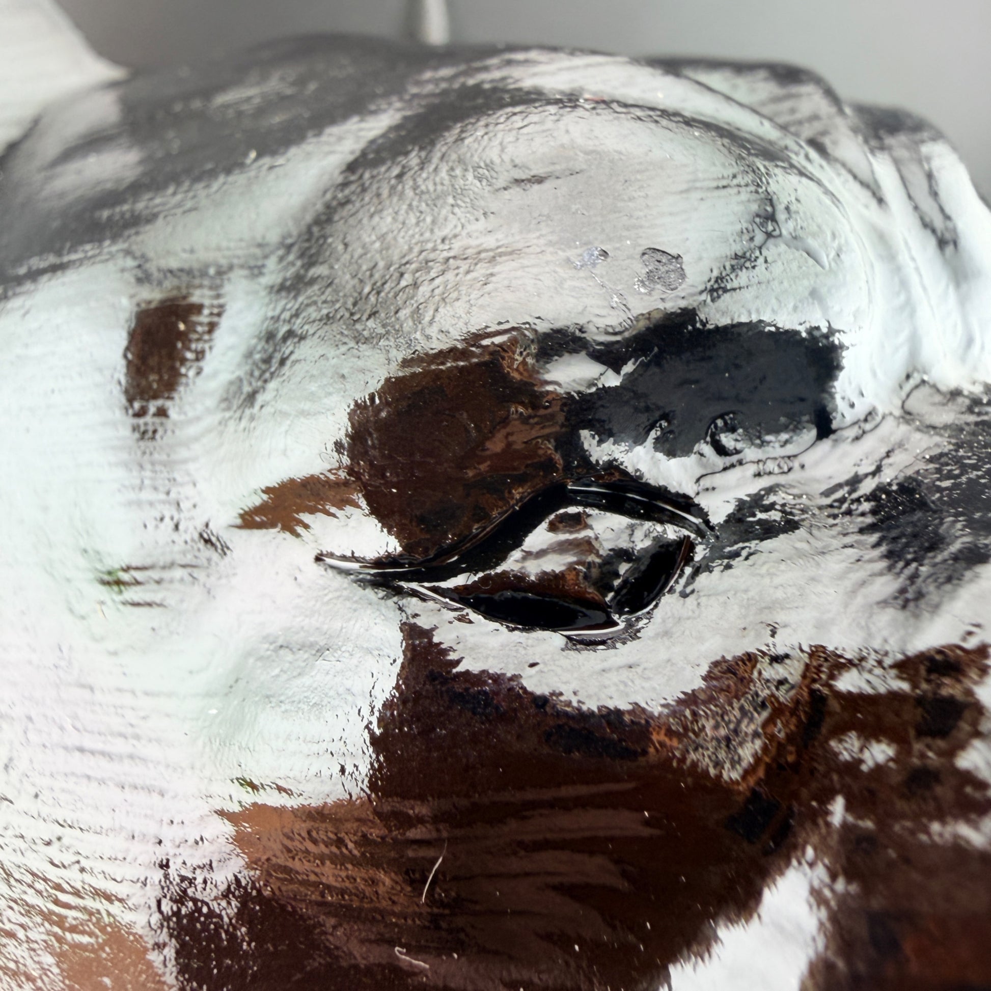 Black Obsidian Polished Bulldog Carving