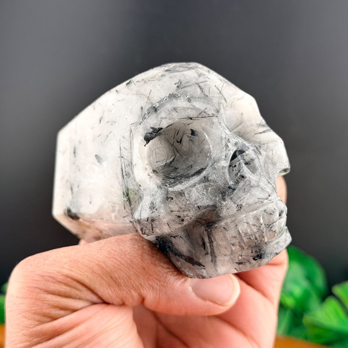 Black Tourmaline Skull Point