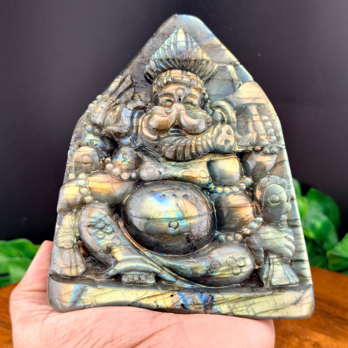 Labradorite Ganesh Carving