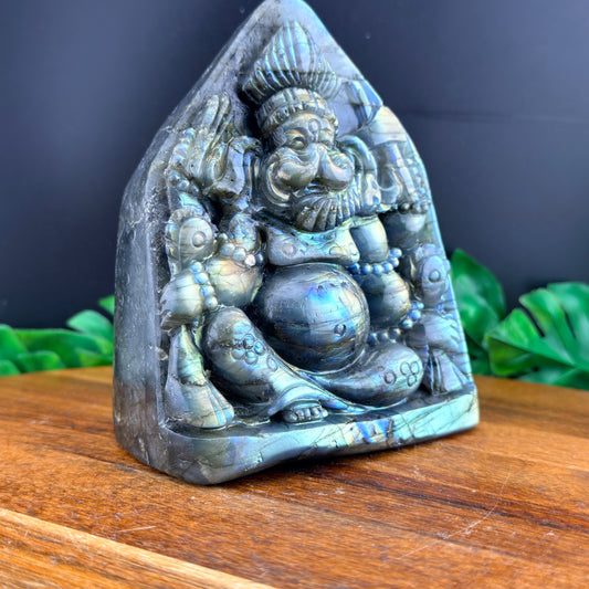 Labradorite Ganesh Carving