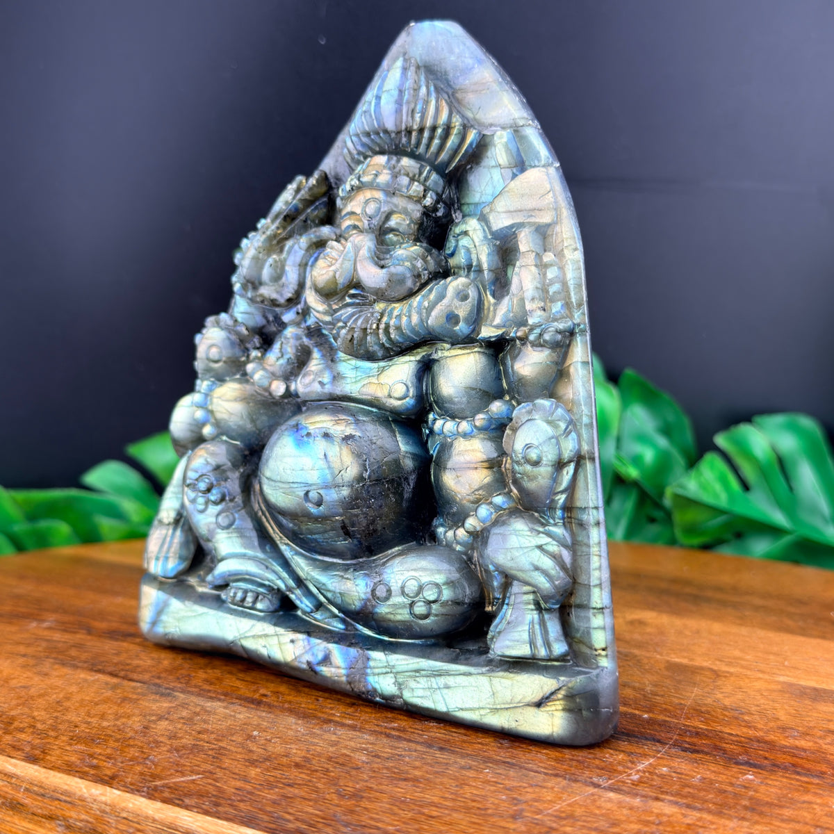 Labradorite Ganesh Carving