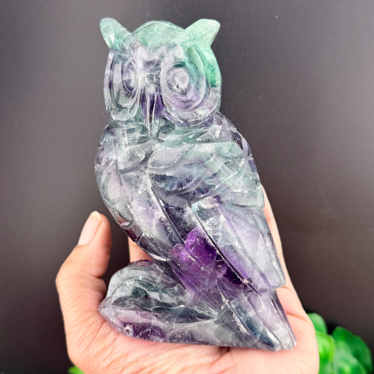 Rainbow Fluorite Owl