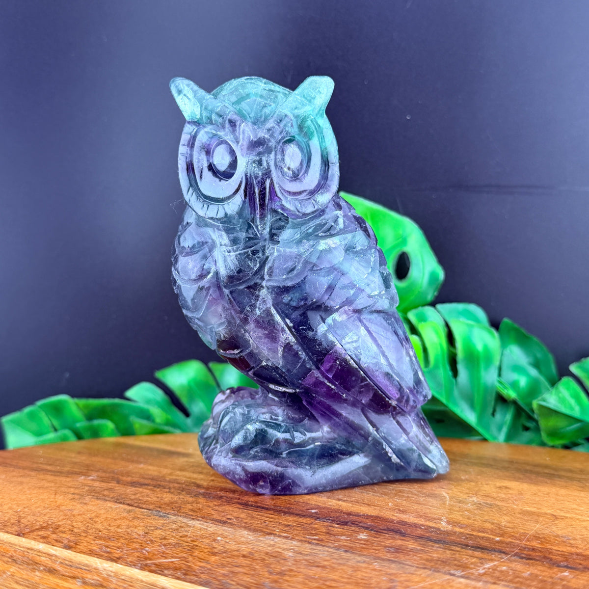 Rainbow Fluorite Owl