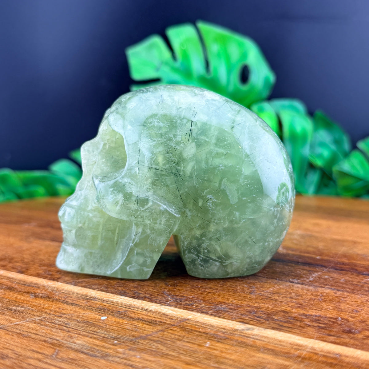 Prehnite and Epidote Skull