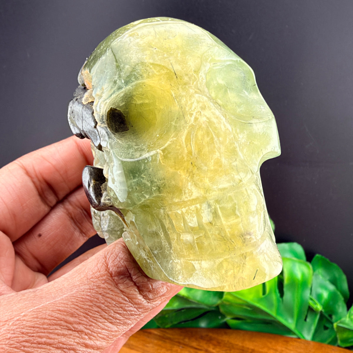 Prehnite and Epidote Skull