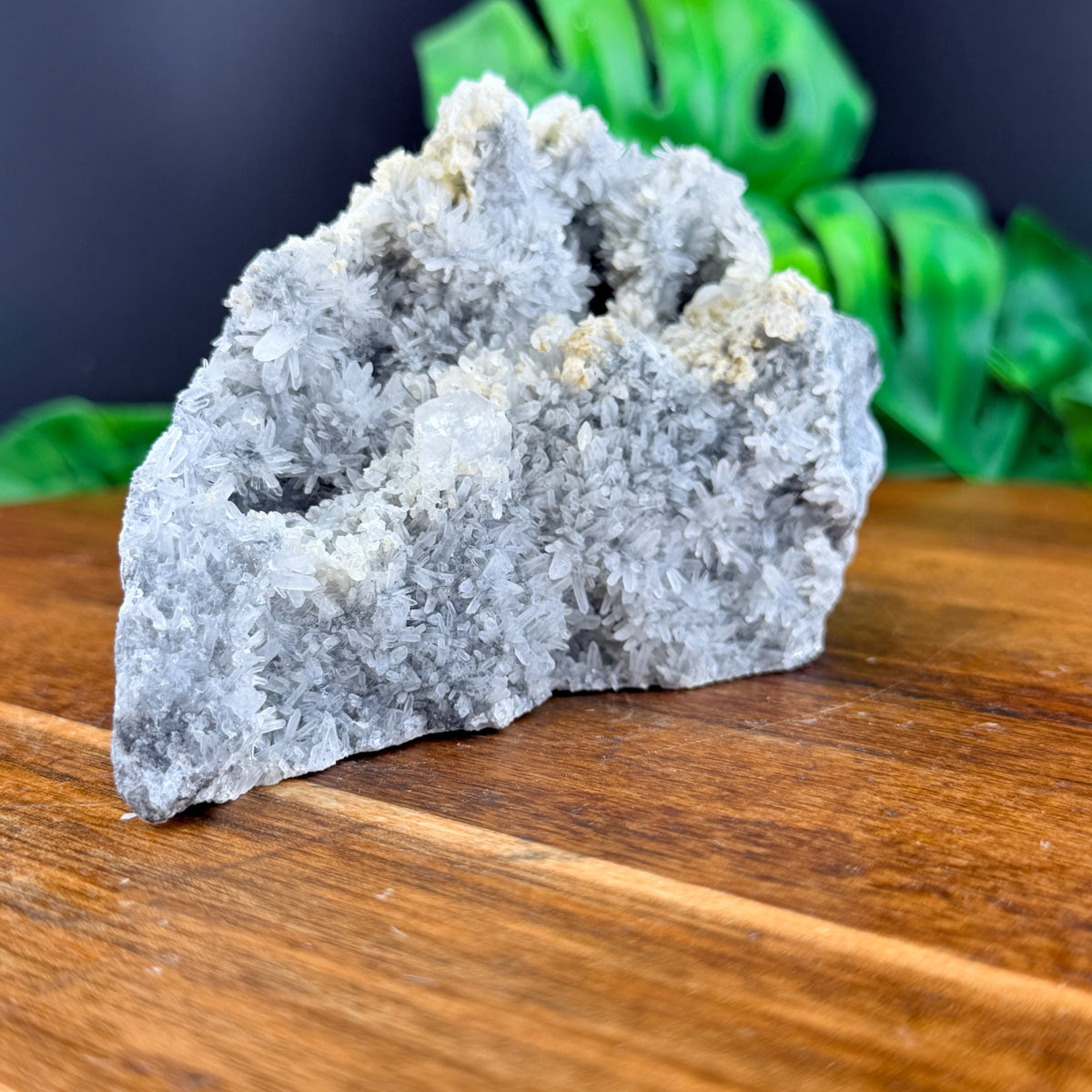 Calcite on Silver Needle Quartz Chief Skull