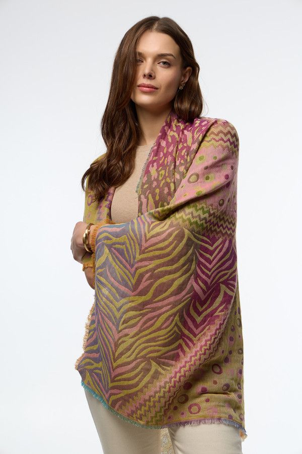 Mixed Animal Print Scarf