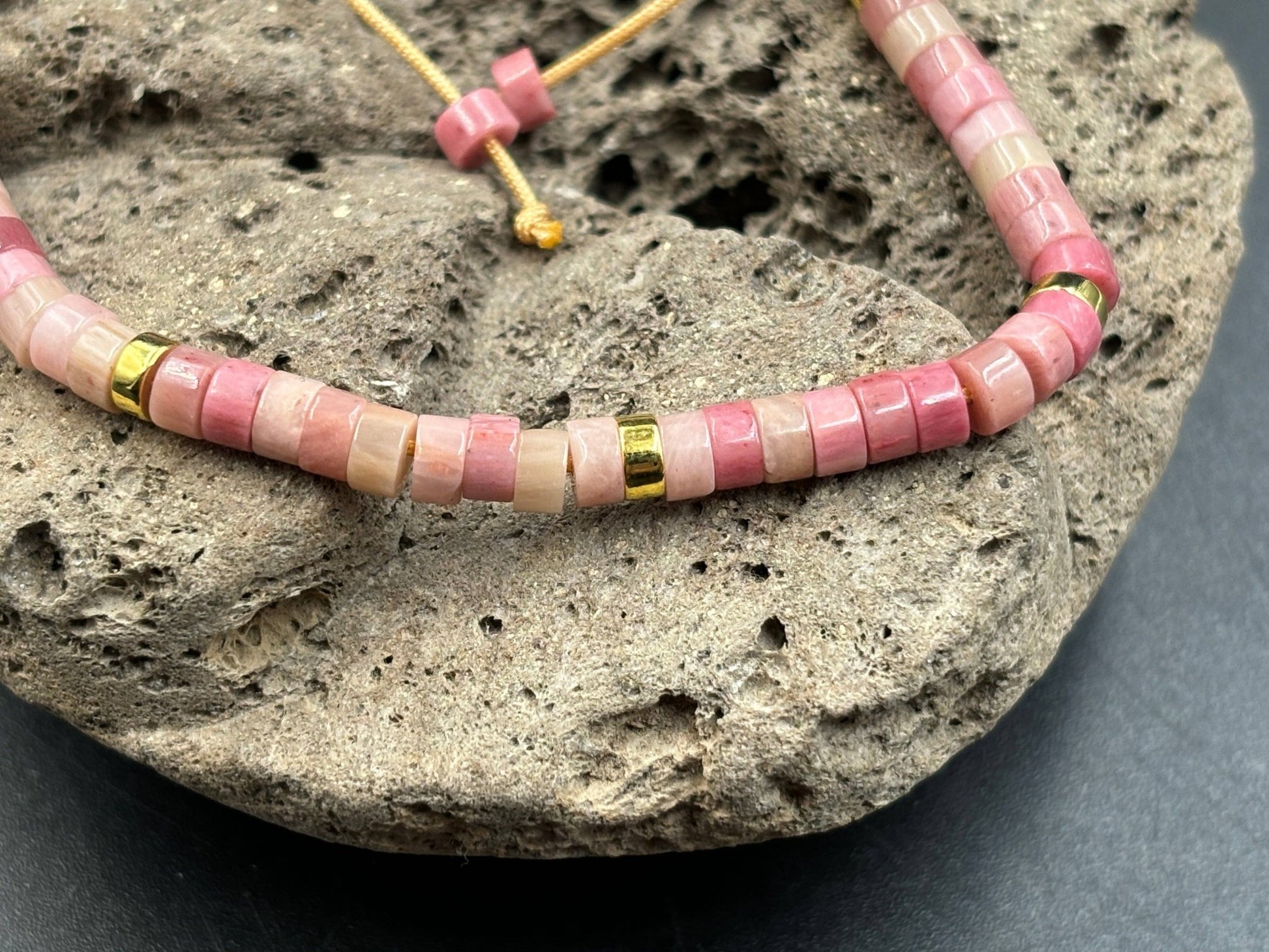 Adjustable Rhodochrosite Shamballa Bracelet - Sage & Magic