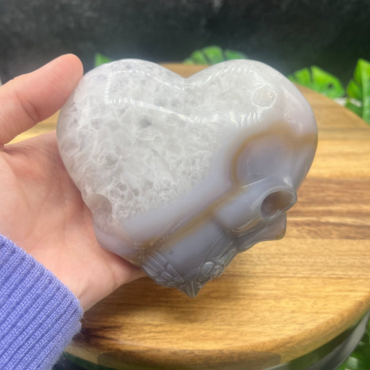 Agate Geode Skull Heart - Sage & Magic