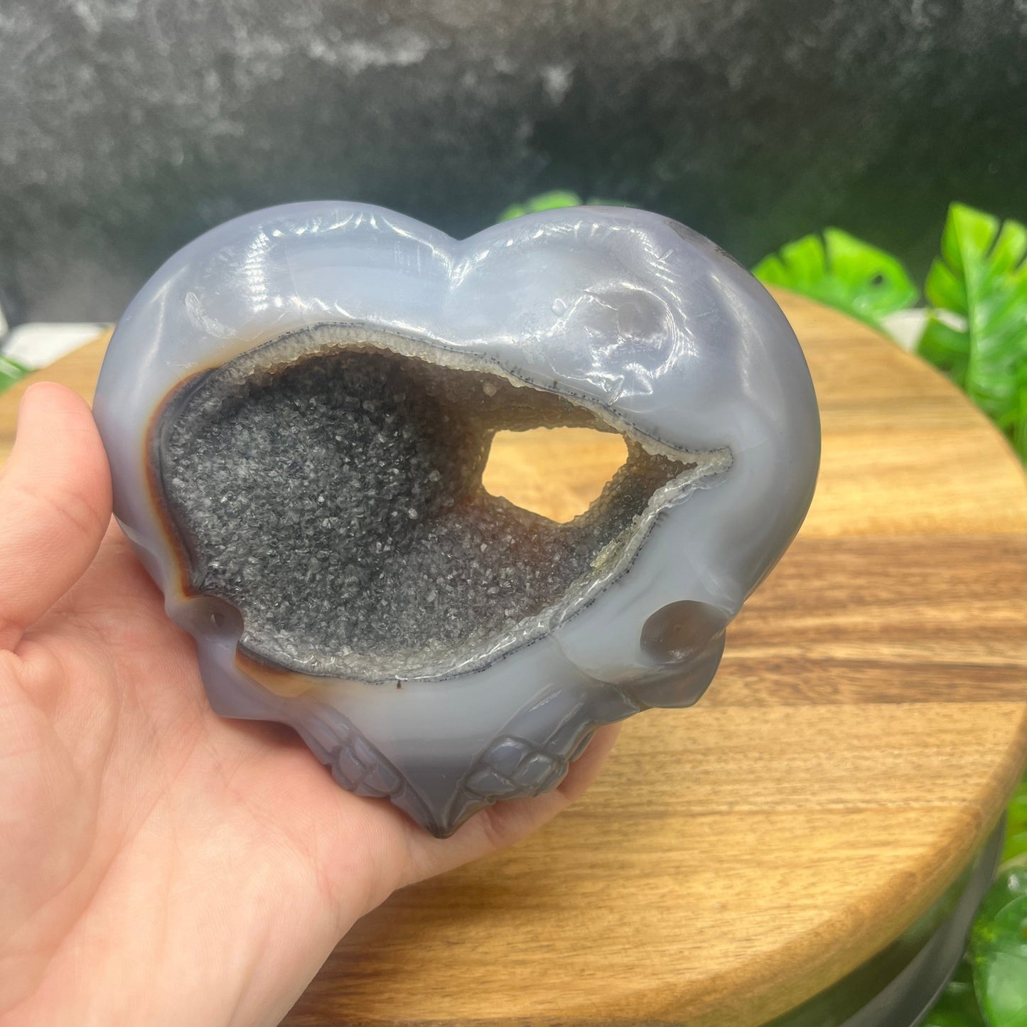 Agate Geode Skull Heart - Sage & Magic