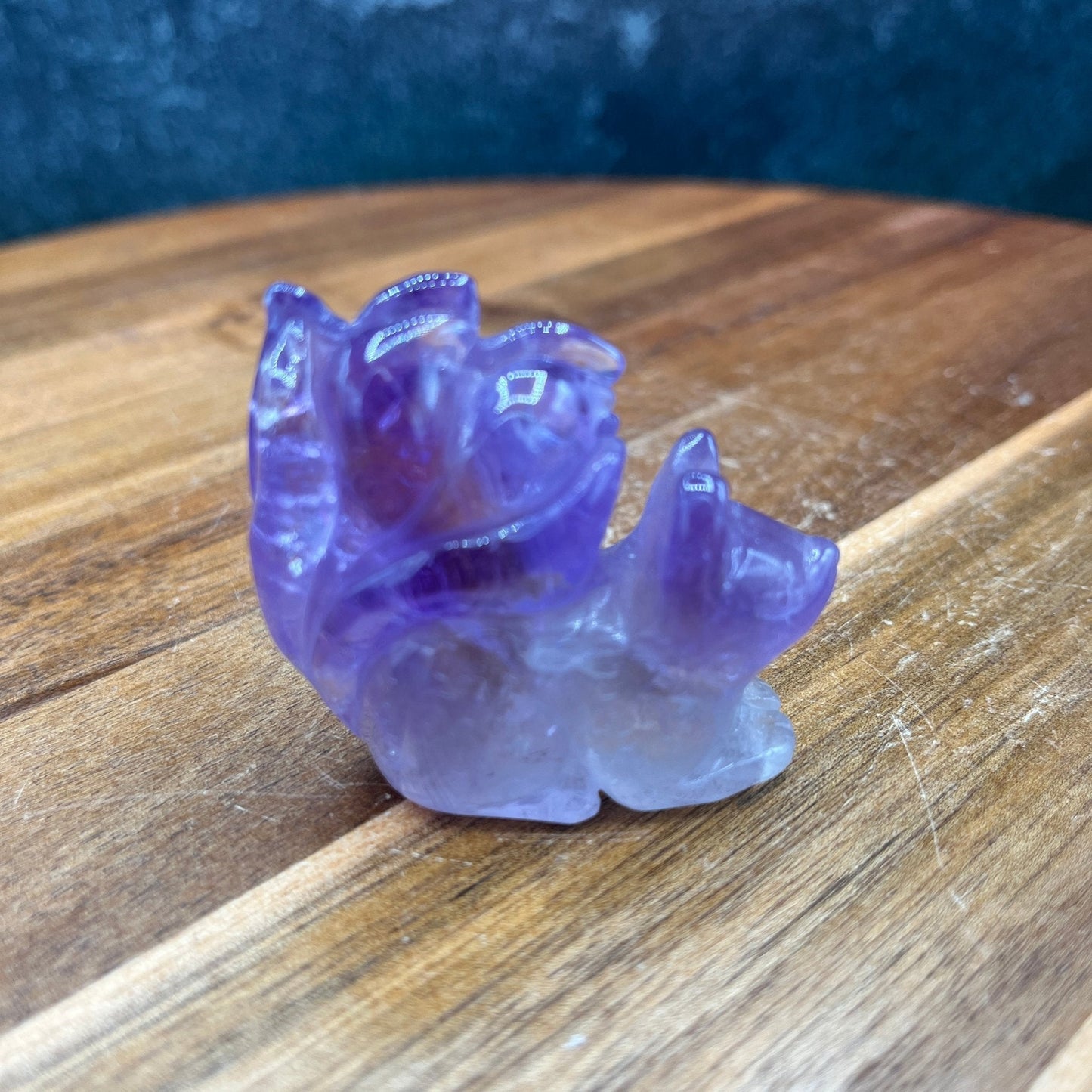 Amethyst 9 Tail Fox Carving - Sage & Magic