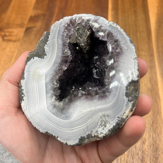 Amethyst in Banded Agate Geode - Sage & Magic