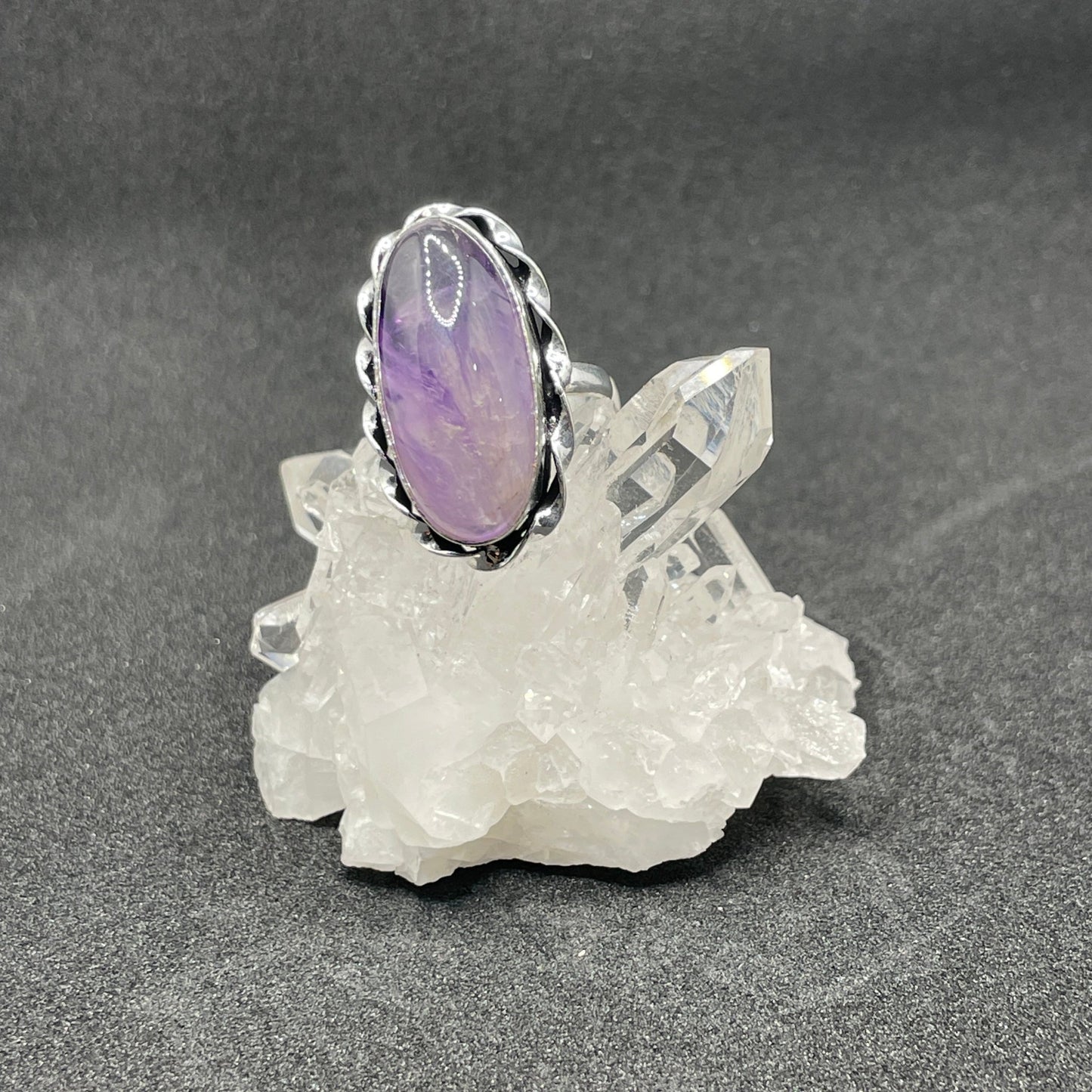 Amethyst S925 Vintage Style Oval Ring (Sz 6) - Sage & Magic