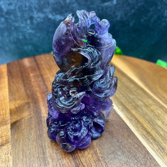 Ametrine Peacock Carving - Sage & Magic