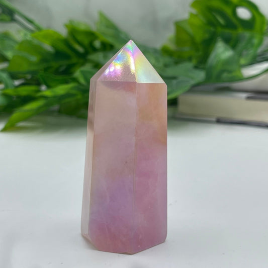 Aura Rose Quartz Mini Tower - Sage & Magic