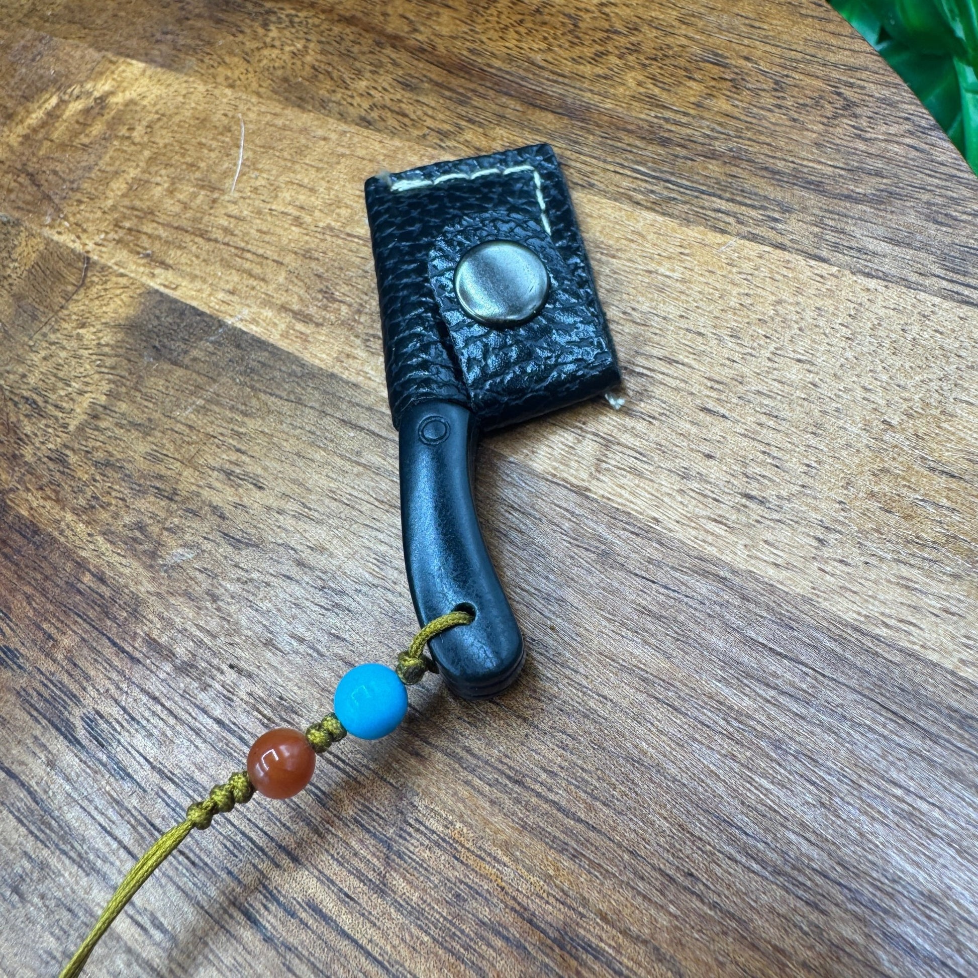 Black Jade Mini Hatchet Keychain with Leather Sheath - Sage & Magic