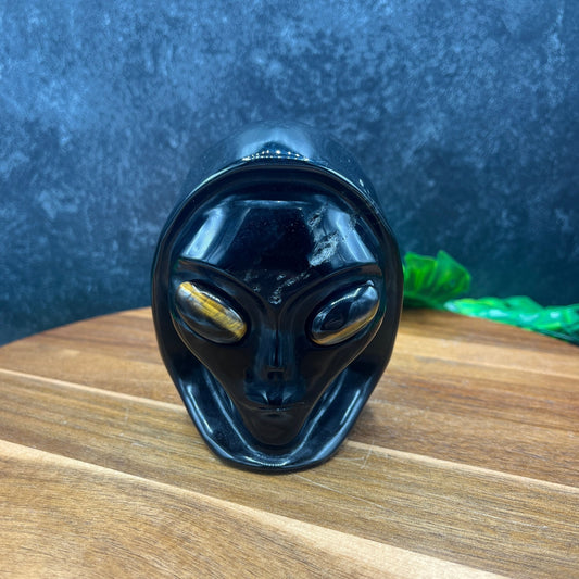 Black Obsidian Alien Skull - Sage & Magic