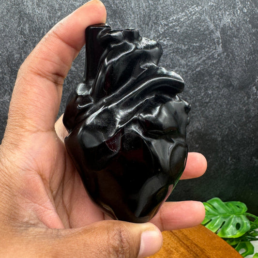 Black Obsidian Anatomical Heart - Sage & Magic