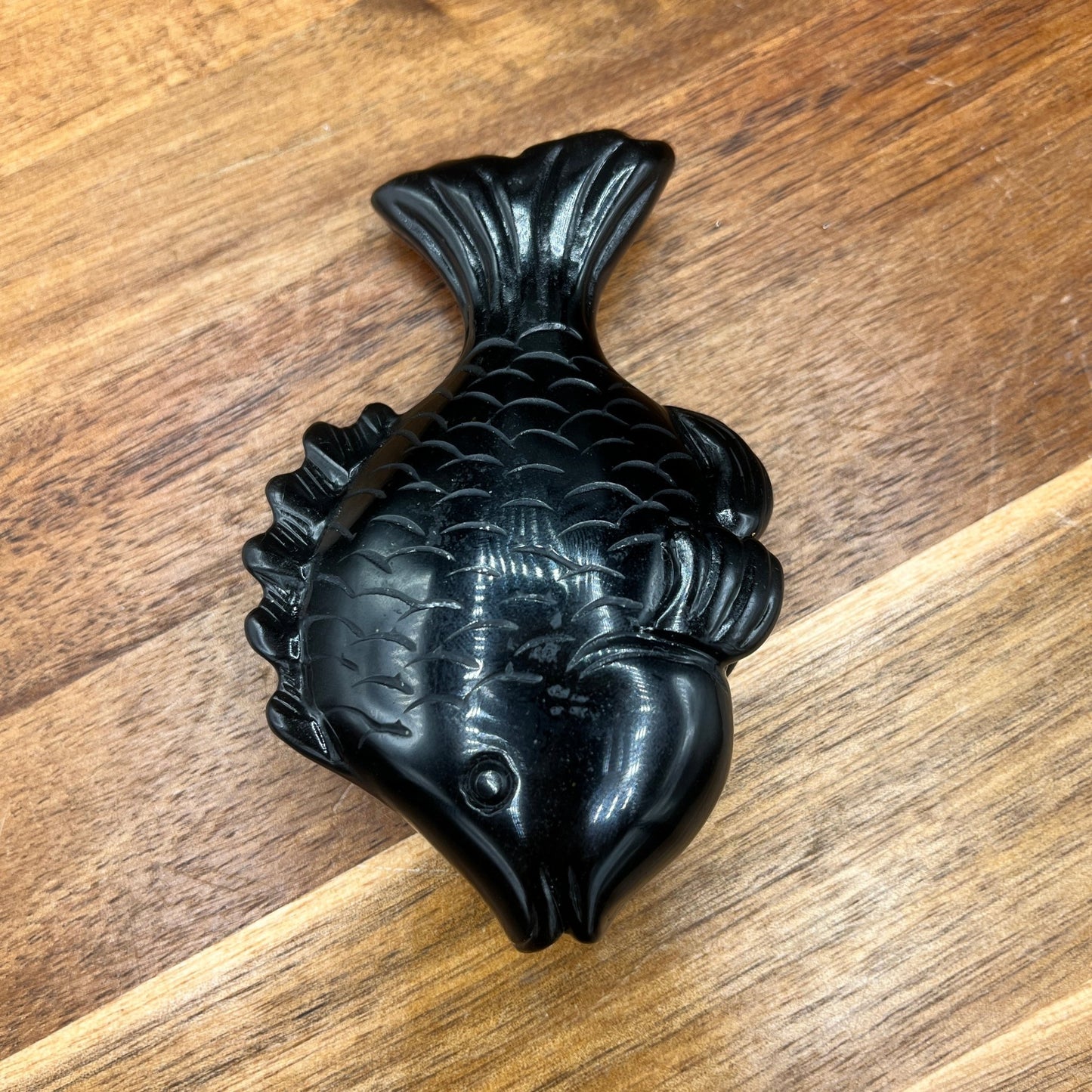 Black Obsidian Cute Fish Carving - Sage & Magic