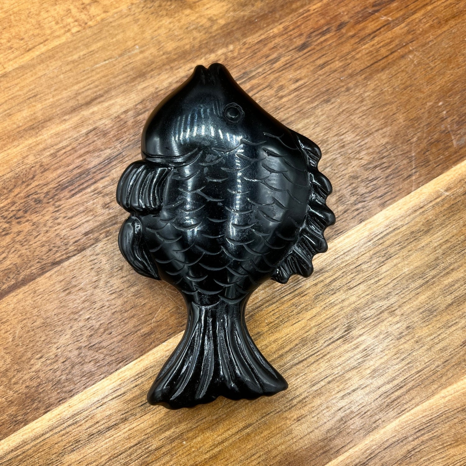 Black Obsidian Cute Fish Carving - Sage & Magic