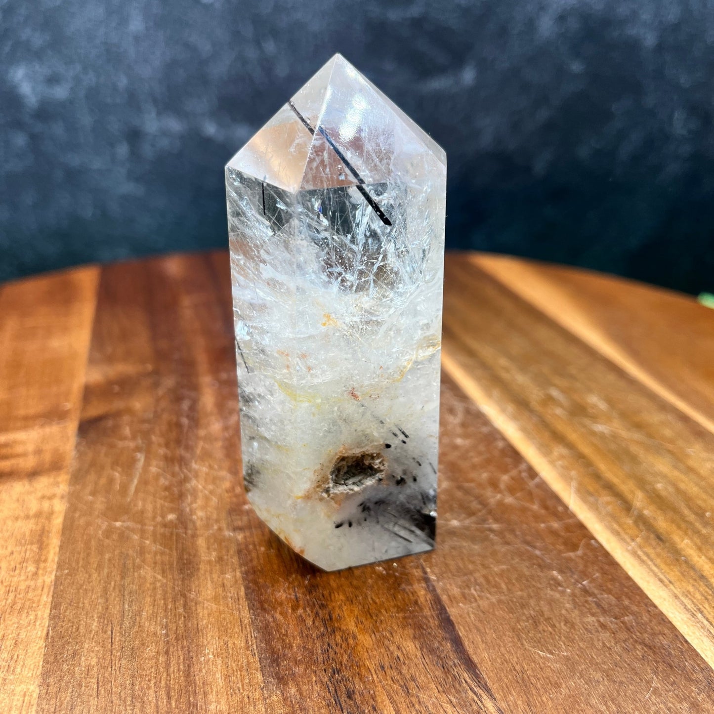 Black Tourmaline in Quartz Tower - Sage & Magic