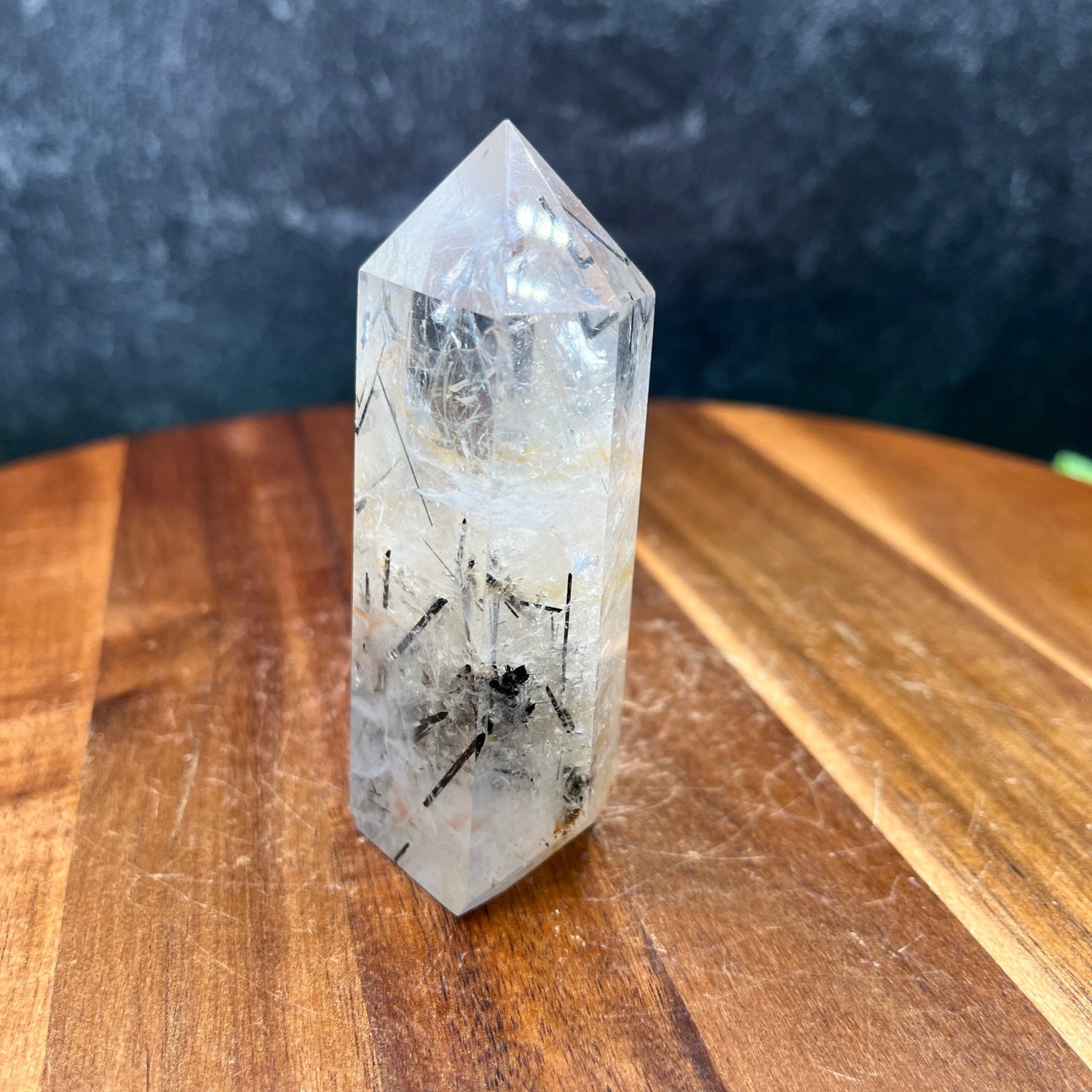 Black Tourmaline in Quartz Tower - Sage & Magic